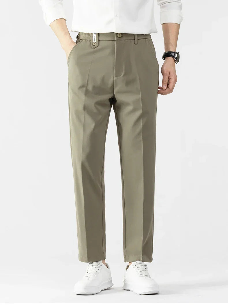 Heren Slim Fit Broek Lichtgewicht Stof Tailored Cut 3