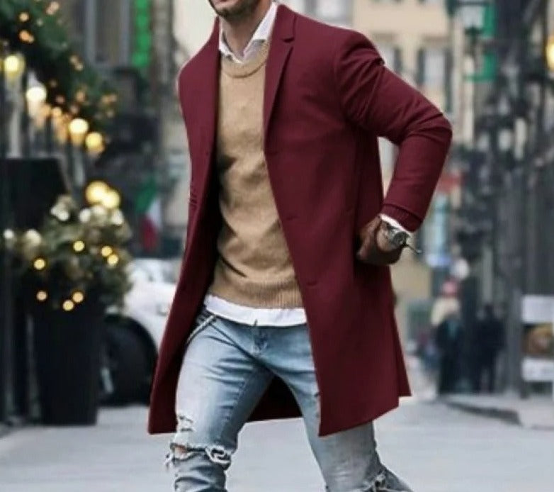 Heren Slim Fit Jacke Wol Winddicht 0