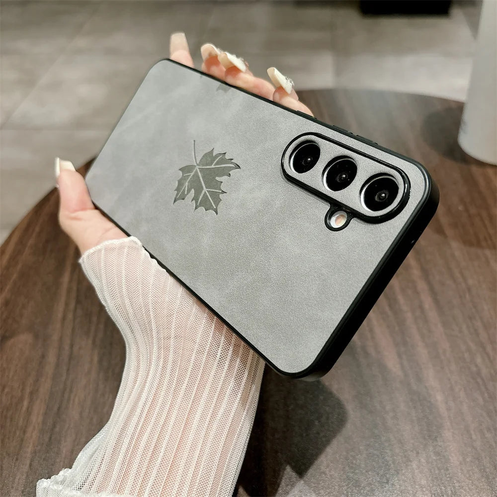 Heren Smartphone Hoesje Esdoornbladeren Design Schokbestendig 8