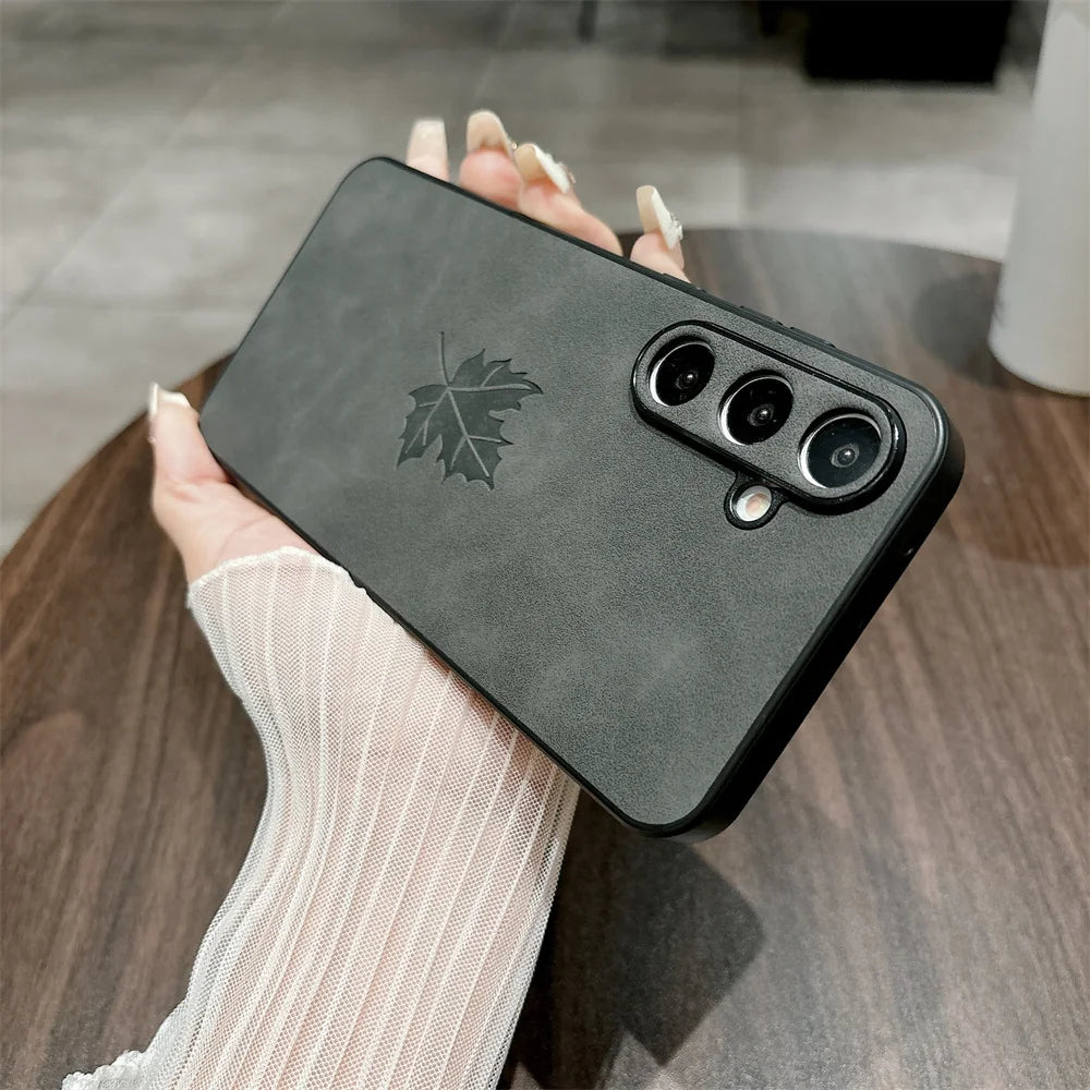 Heren Smartphone Hoesje Esdoornbladeren Design Schokbestendig 9