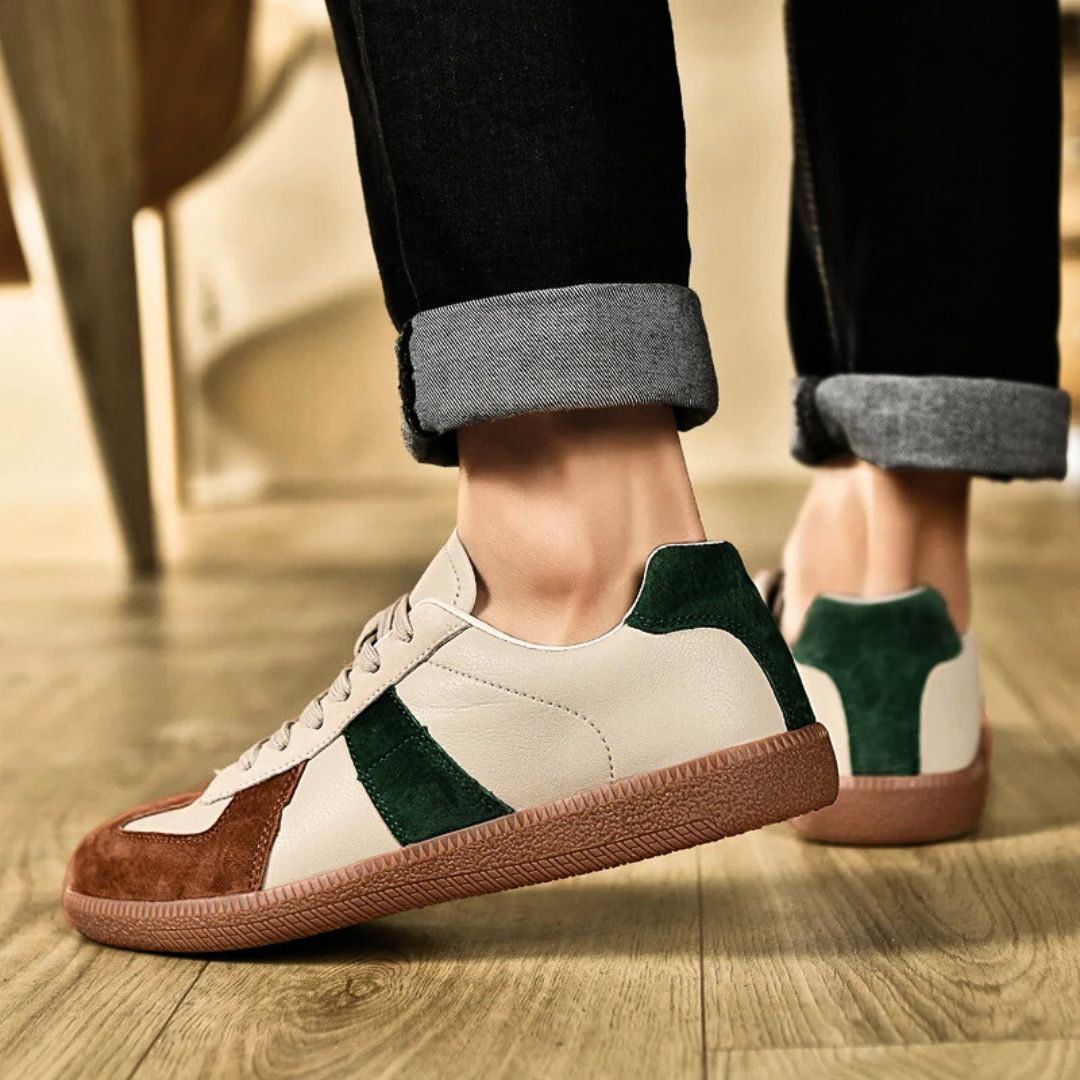 Heren Sneakers van Leer en Suède met Comfortabele Inlegzool 4
