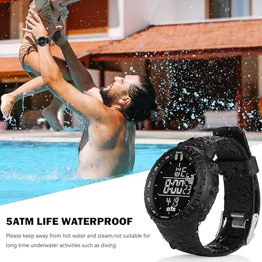 Heren Sporthorloge Digitale Tactisch Waterdicht met Stopwatch en LED Verlichting 5