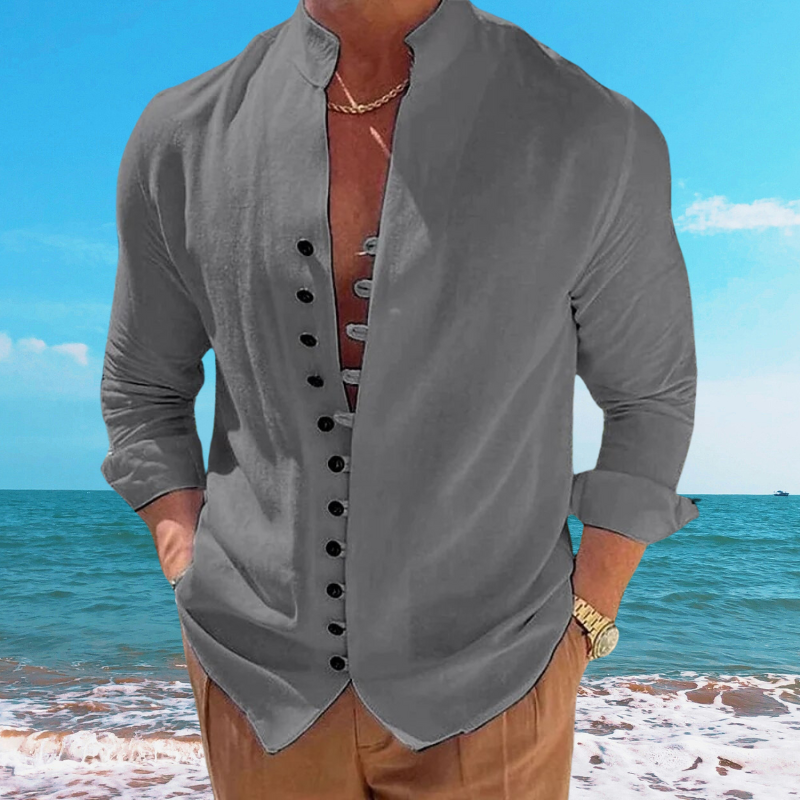 Heren Strandshirt Katoen en Linnen Mix 3
