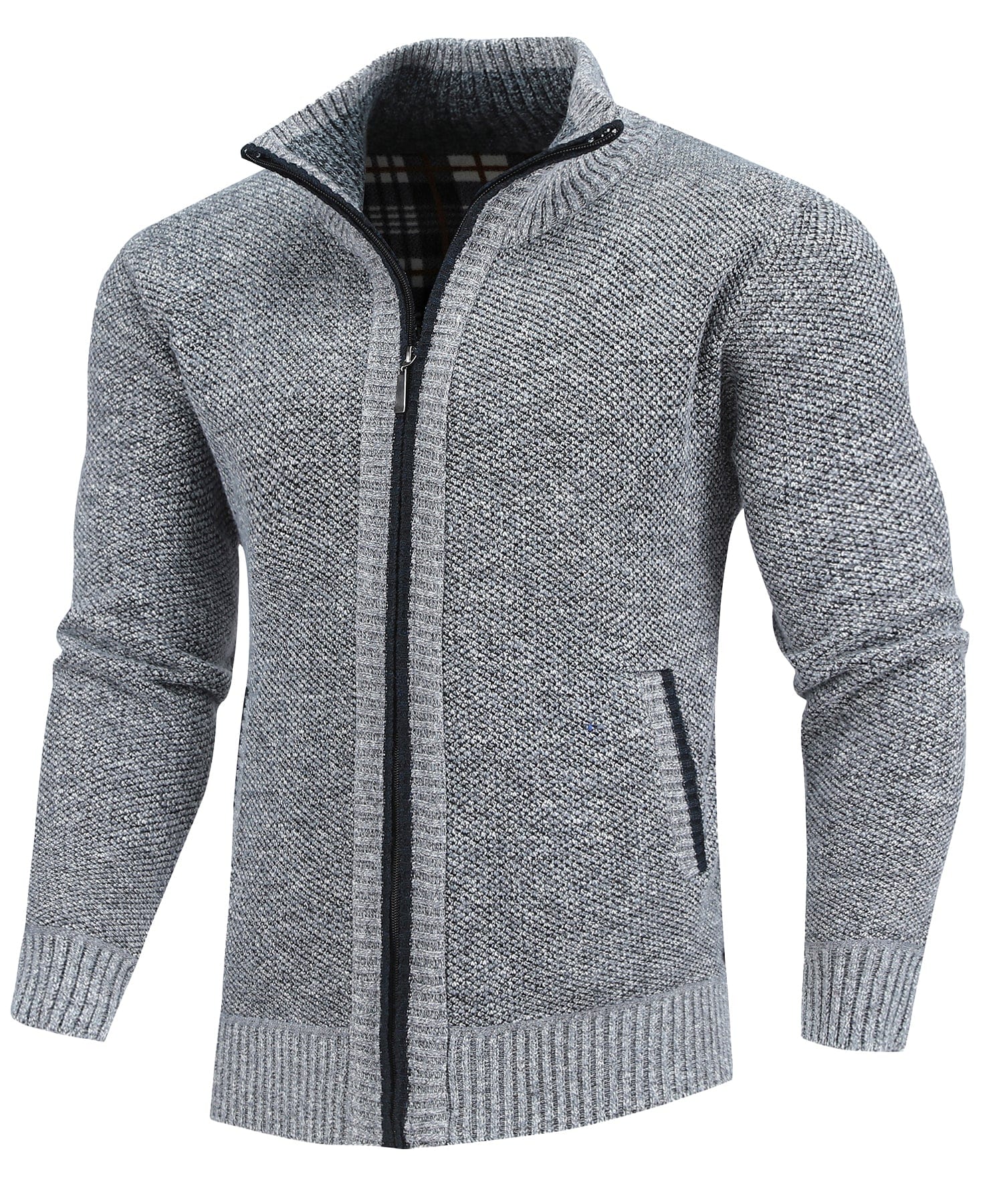 Heren Sweater Fleece Gevoerd Met Volledige Rits Polyester 0