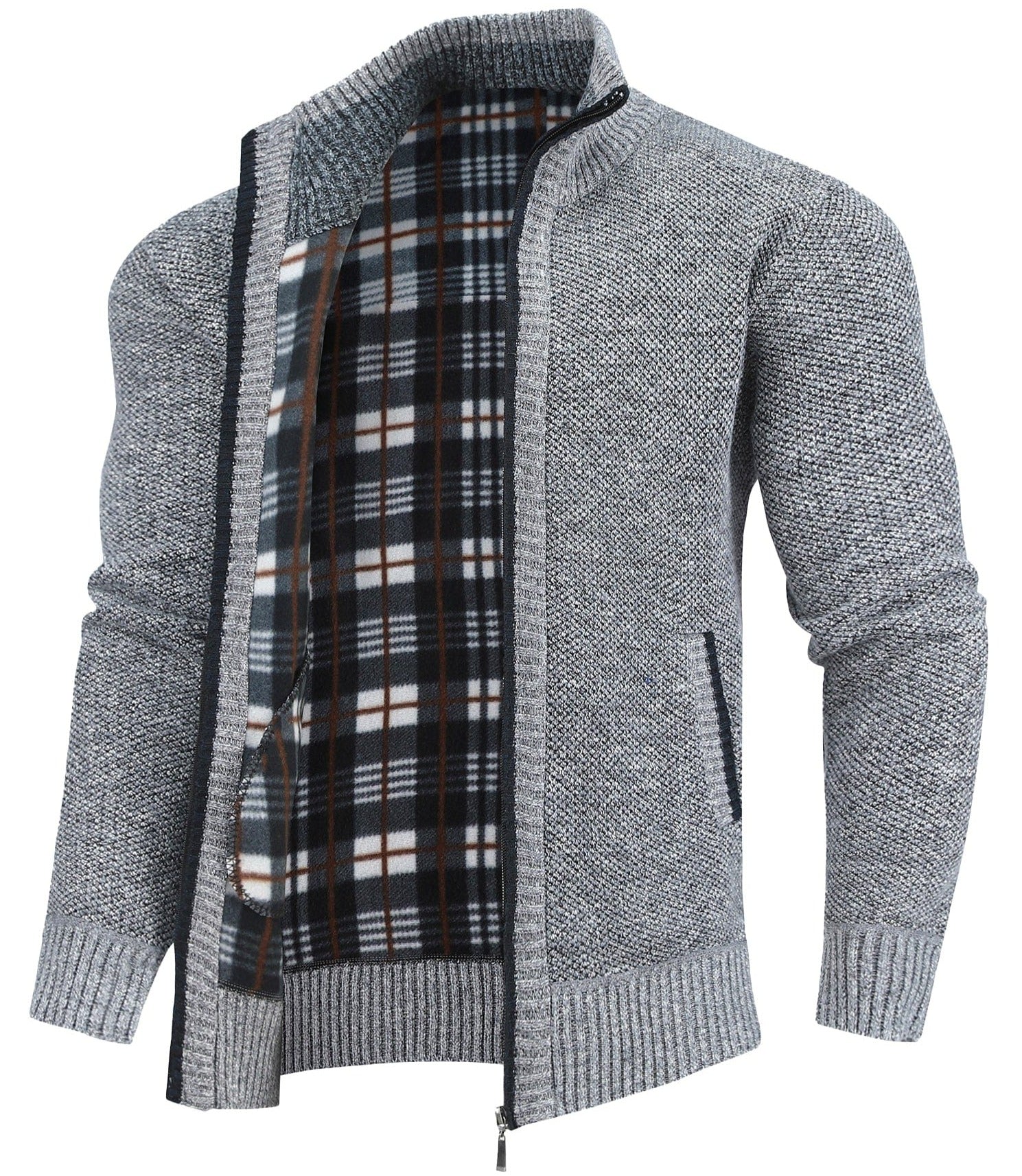 Heren Sweater Fleece Gevoerd Met Volledige Rits Polyester 1