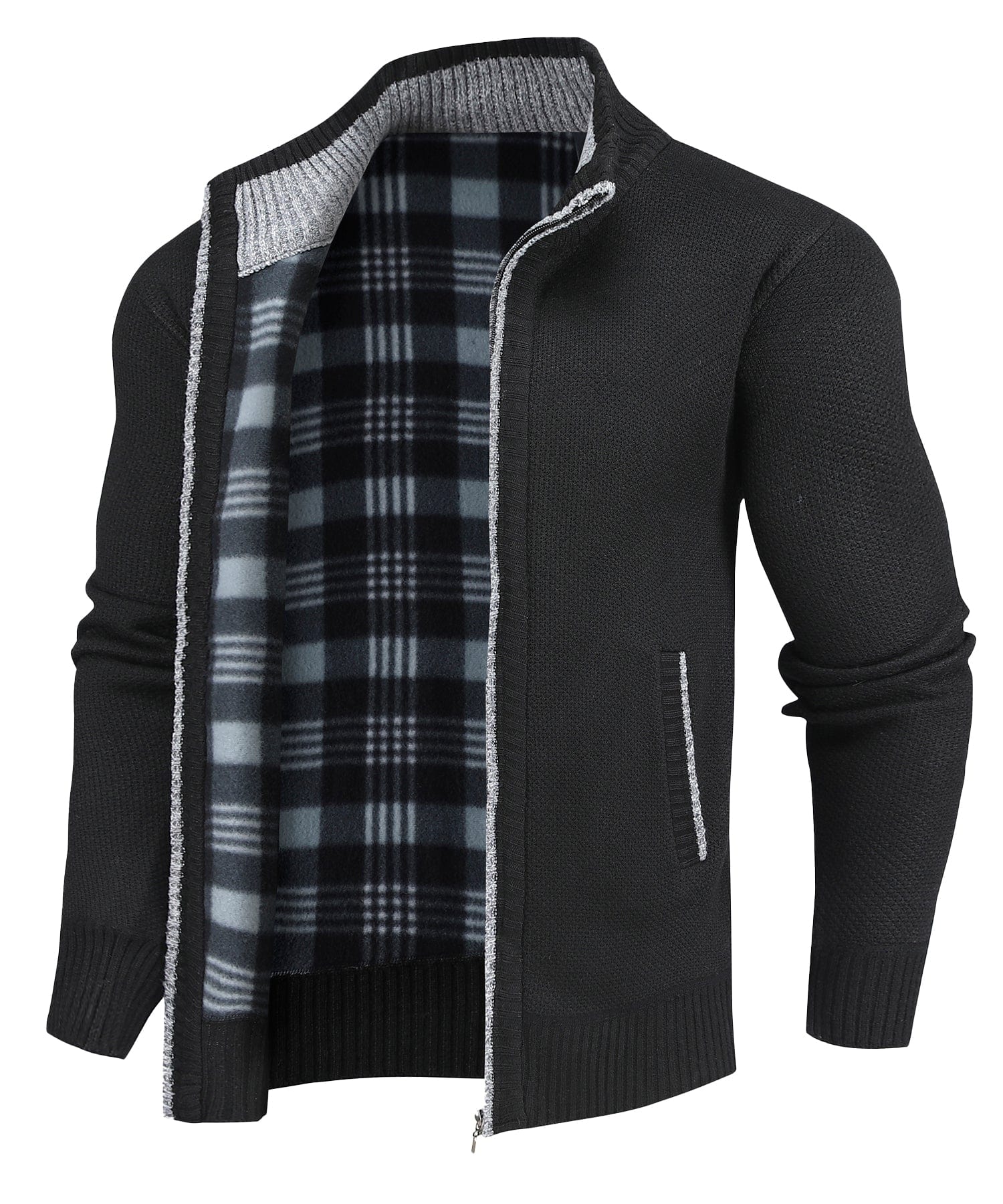 Heren Sweater Fleece Gevoerd Met Volledige Rits Polyester 2