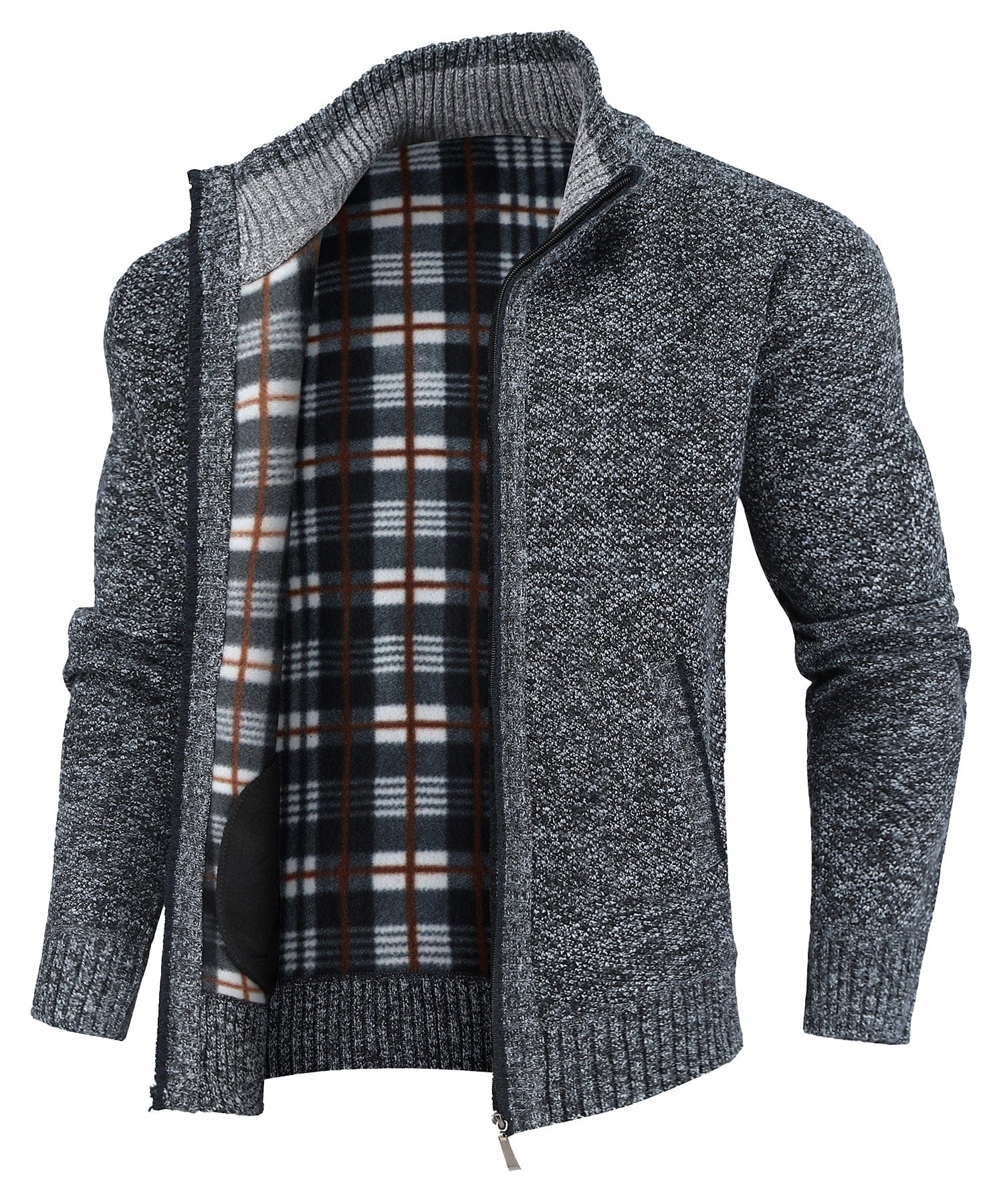 Heren Sweater Fleece Gevoerd Met Volledige Rits Polyester 3