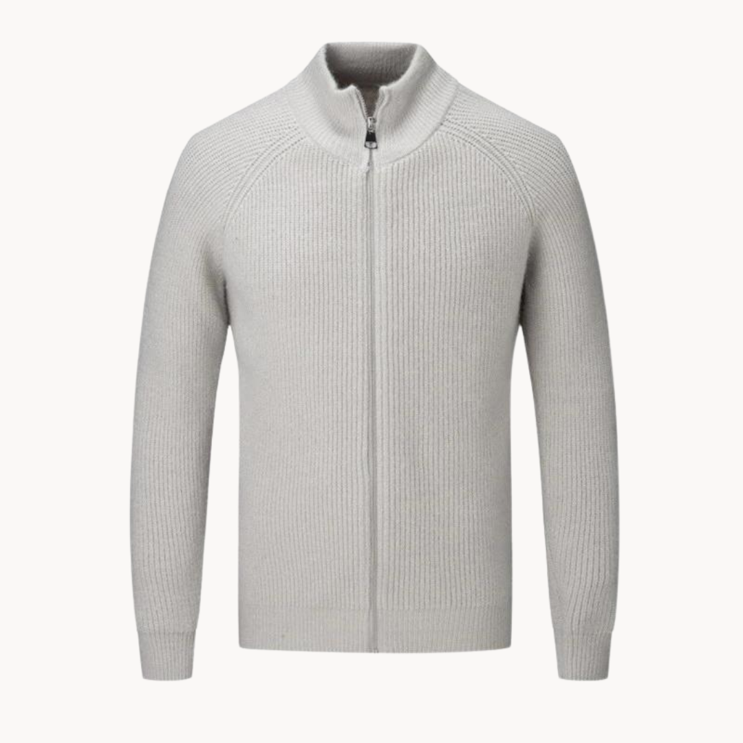 Heren Sweater Met Volledige Ritssluiting En Opstaande Kraag 3
