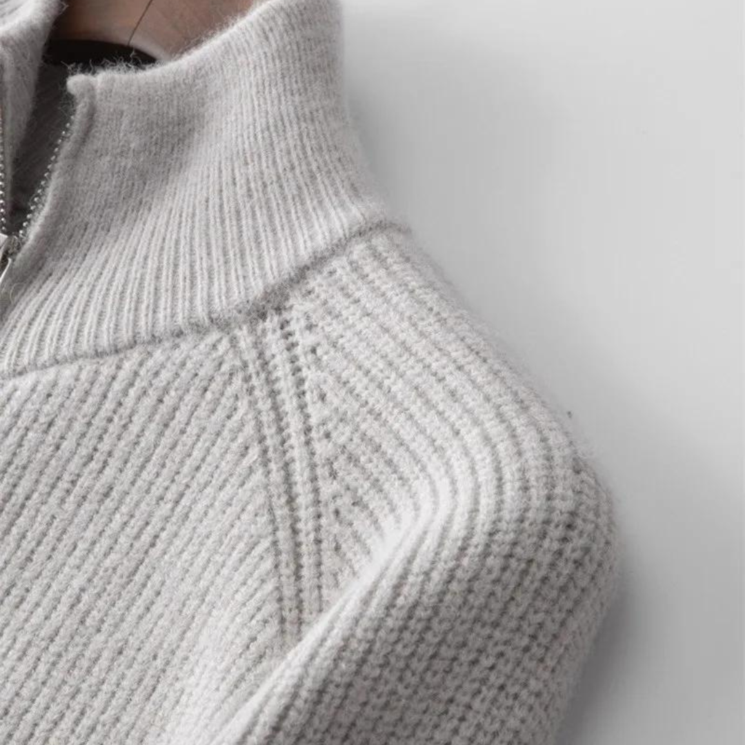 Heren Sweater Met Volledige Ritssluiting En Opstaande Kraag 7