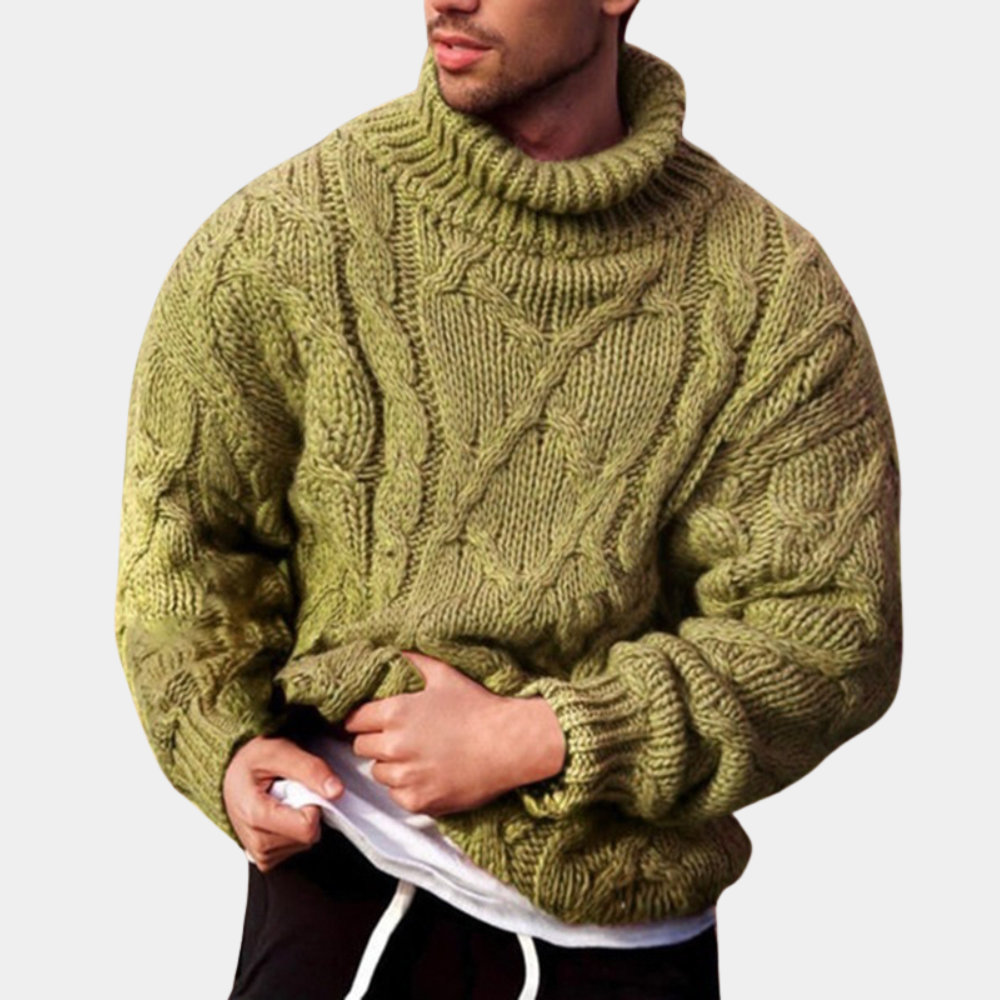 Heren Sweater met Rullekragen en Kabelstrik 2