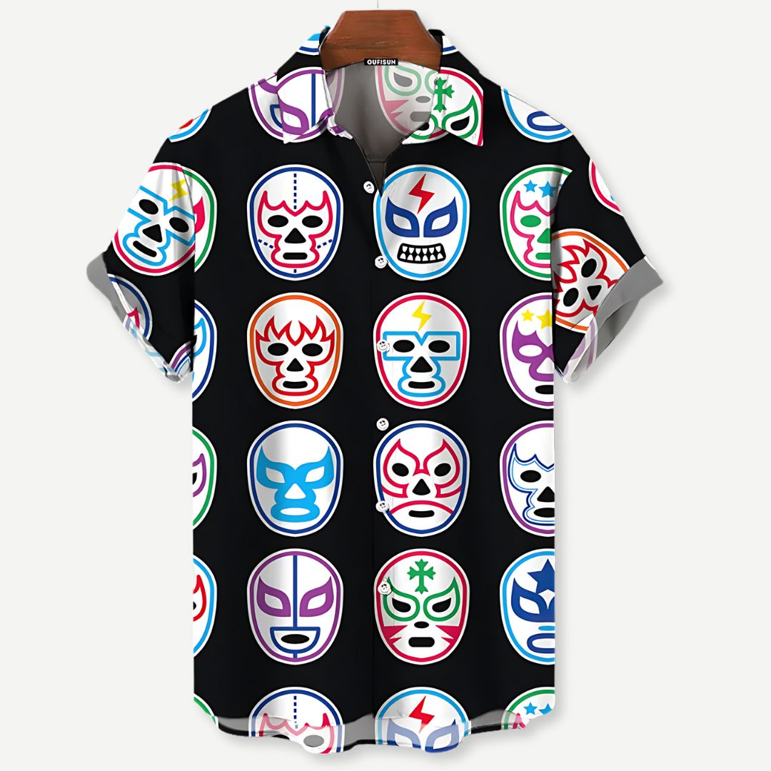 Heren T-Shirt Casual Katoen Luchador Prints 1