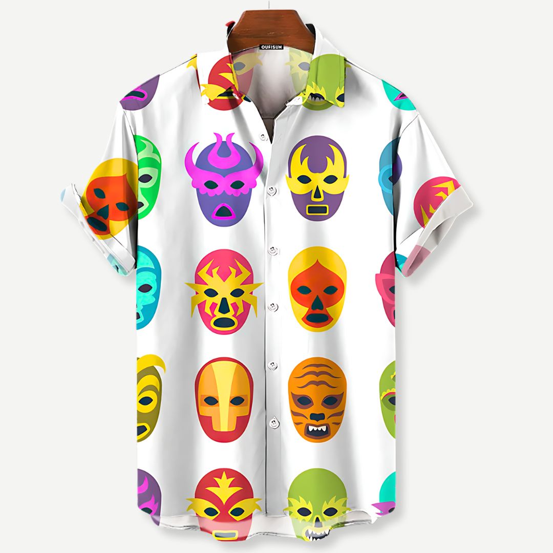 Heren T-Shirt Casual Katoen Luchador Prints 2
