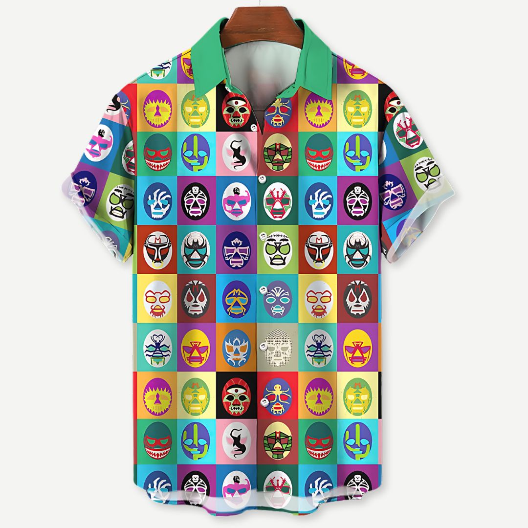 Heren T-Shirt Casual Katoen Luchador Prints 3