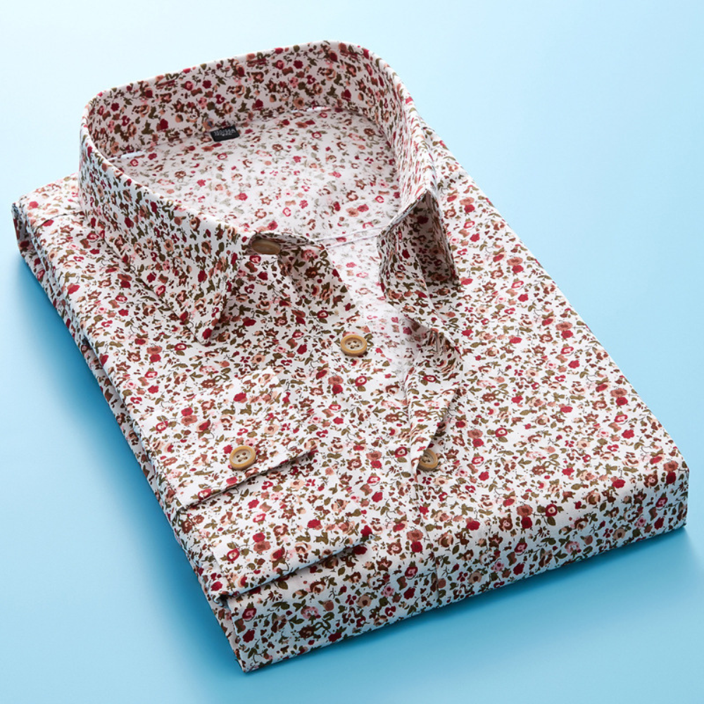 Heren T-Shirt Kort Mouw Bloemdessin Ademend Katoen 6