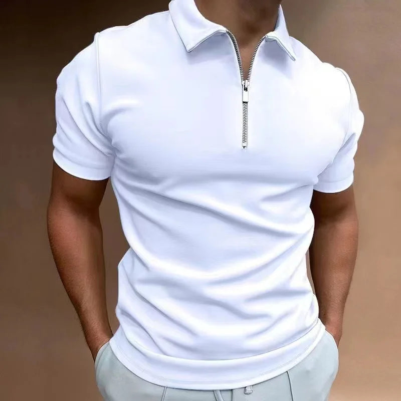 Heren T-Shirt Korte Mouw met Halve Rits voor Sport en Casual Gebruik 3