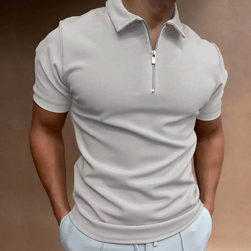 Heren T-Shirt Korte Mouw met Halve Rits voor Sport en Casual Gebruik 5
