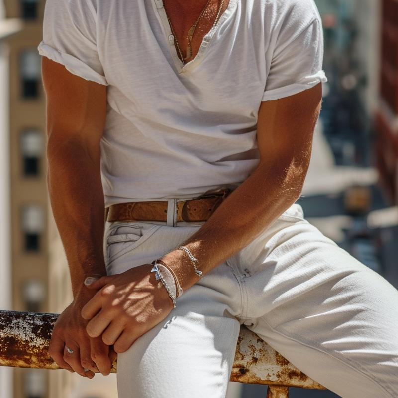 Heren T-shirt Henley Kraag Casual 4