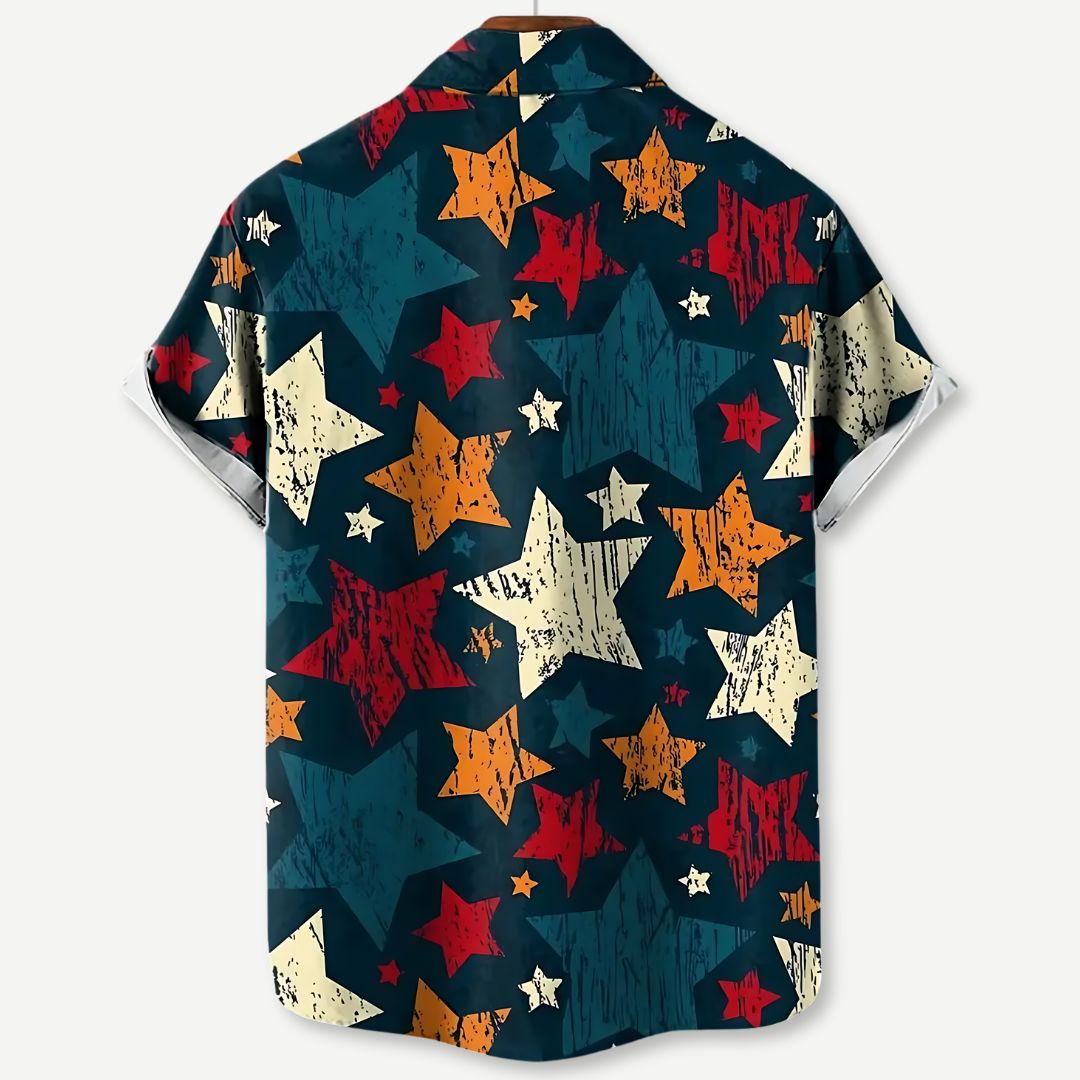 Heren T-shirt Relaxed Stijl Sterrenpatroon 1