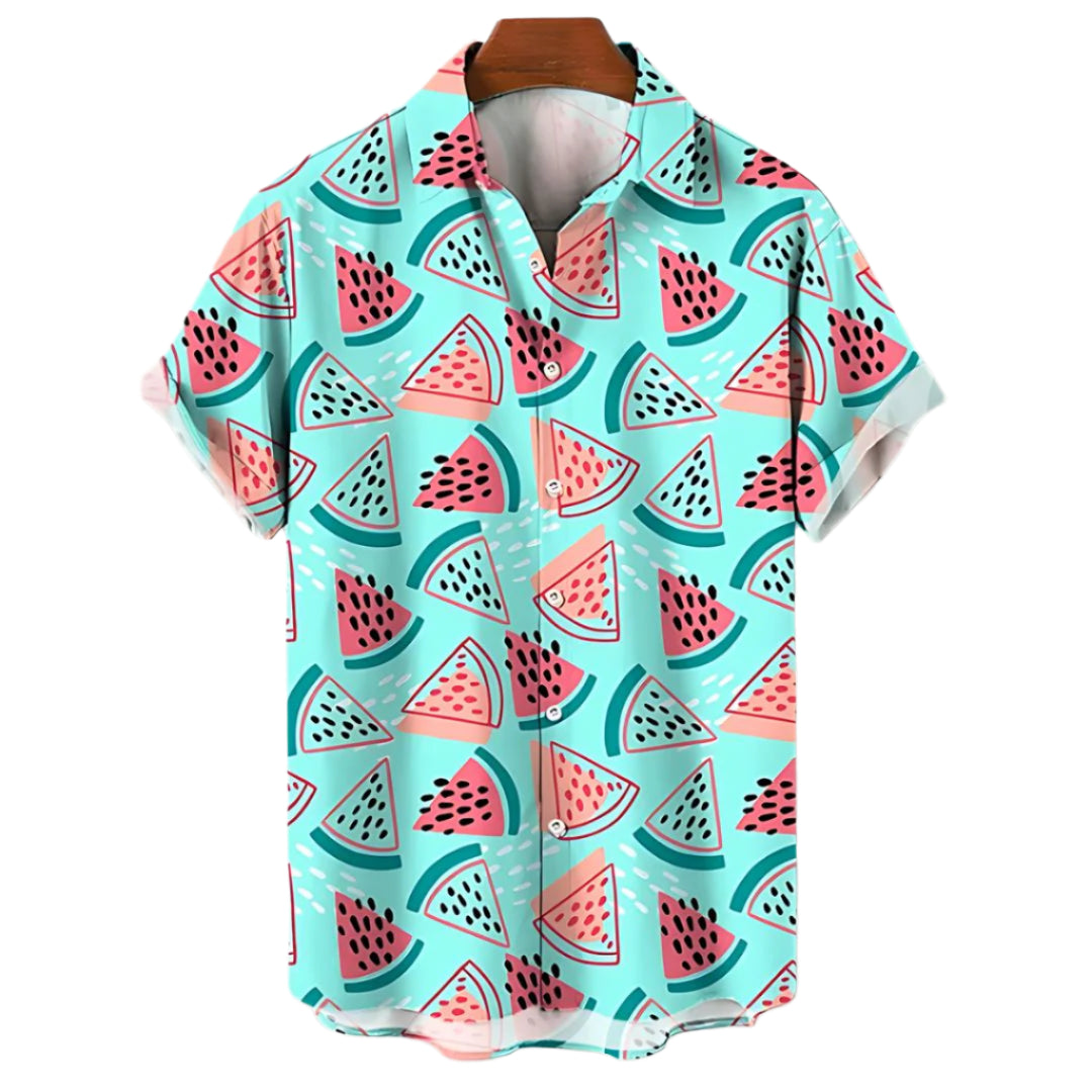 Heren T-shirt Watermeloenprint Relaxed Stijl 0