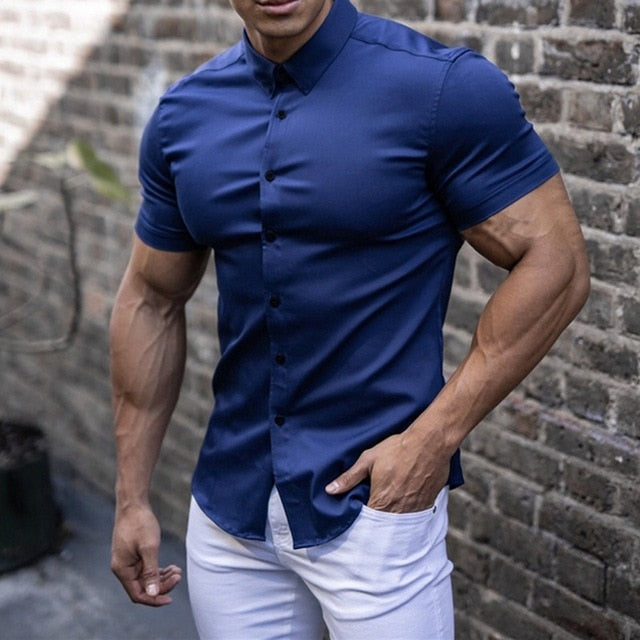Heren T Shirt Korte Mouwen Slanke Pasvorm 5