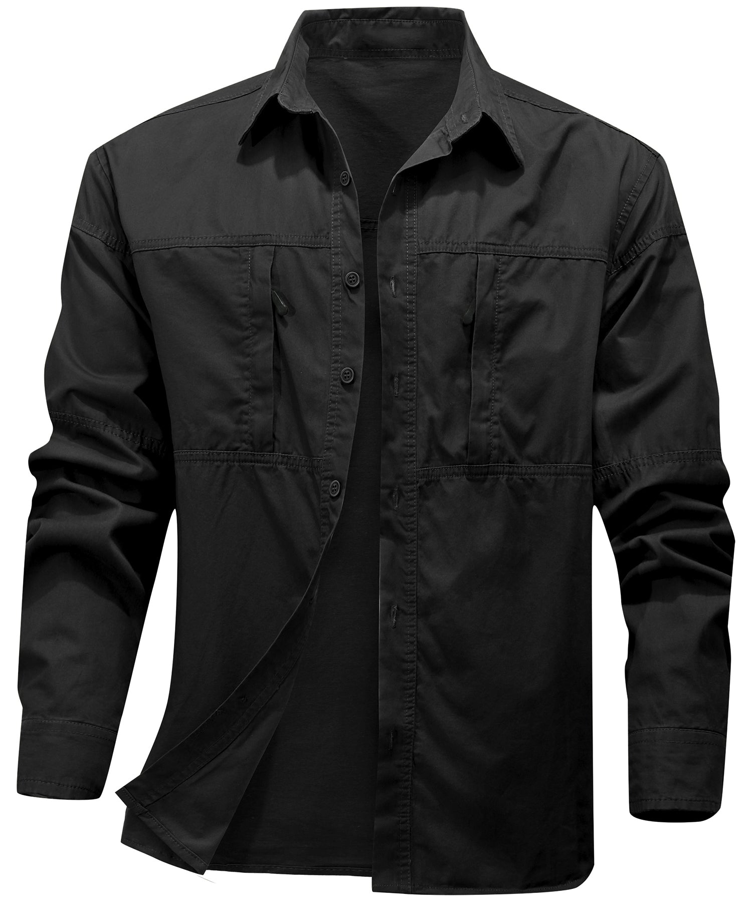 Heren T Shirt Lichtgewicht Katoen Outdoor Met Borstzakken 1