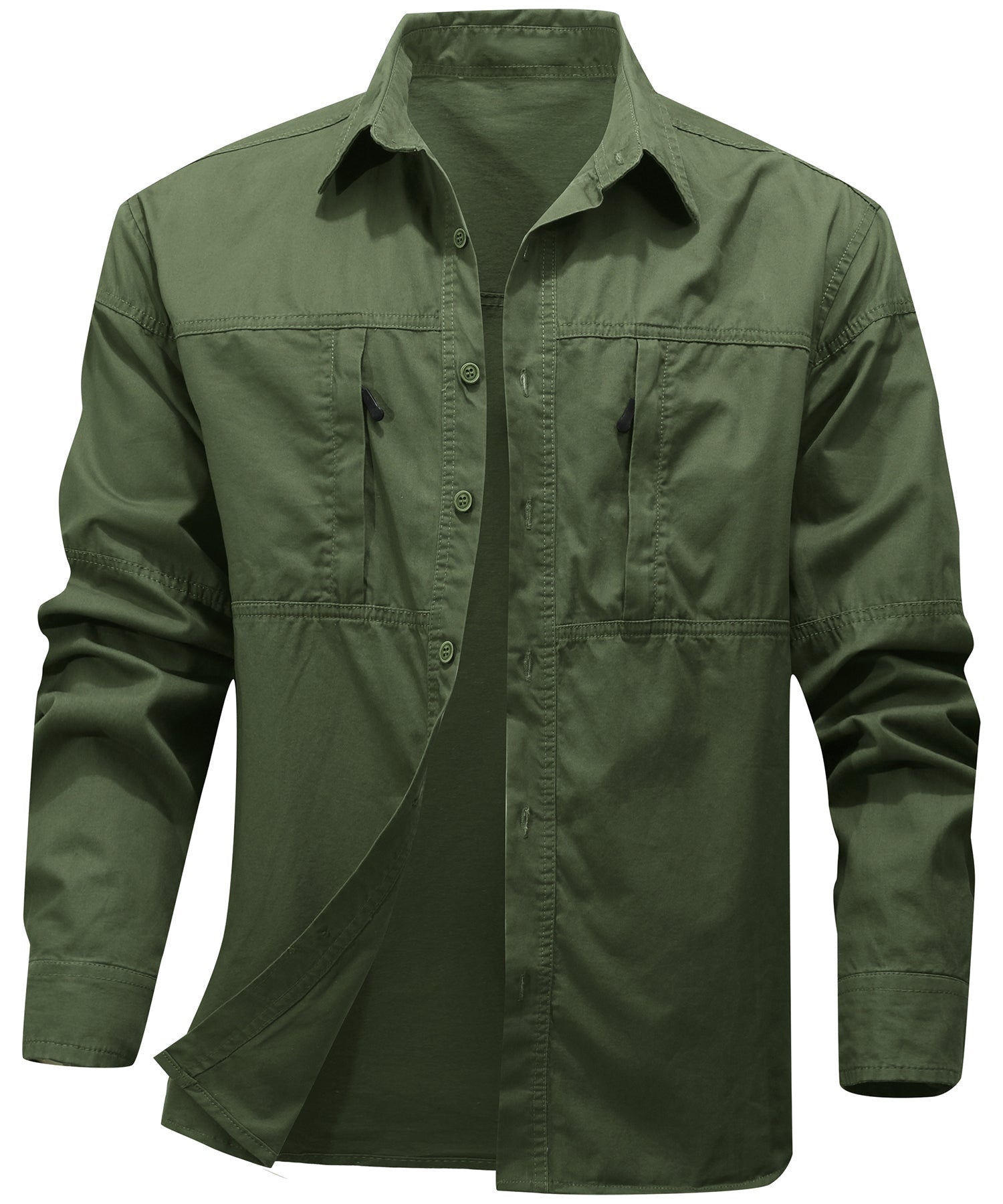 Heren T Shirt Lichtgewicht Katoen Outdoor Met Borstzakken 2