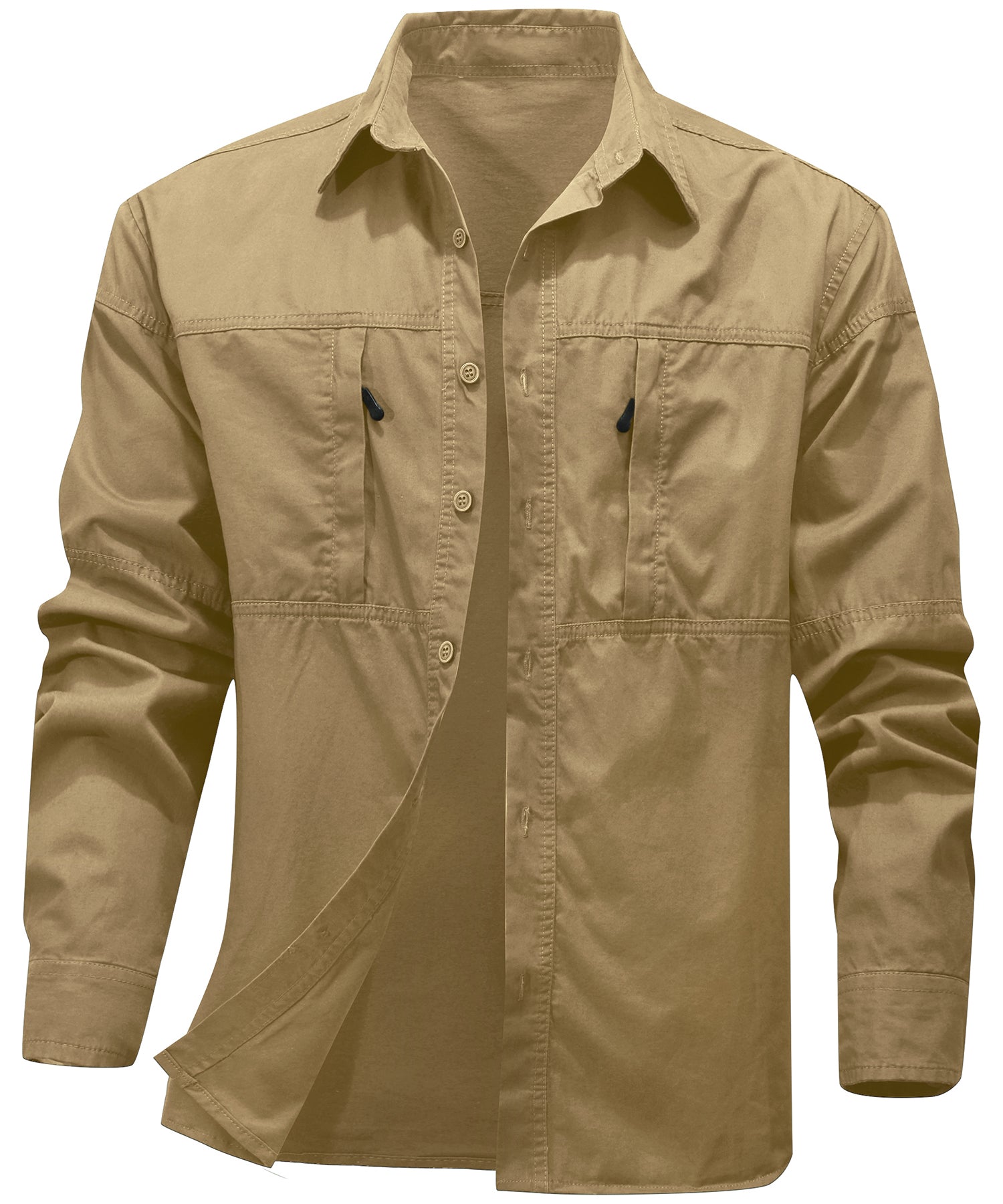 Heren T Shirt Lichtgewicht Katoen Outdoor Met Borstzakken 3