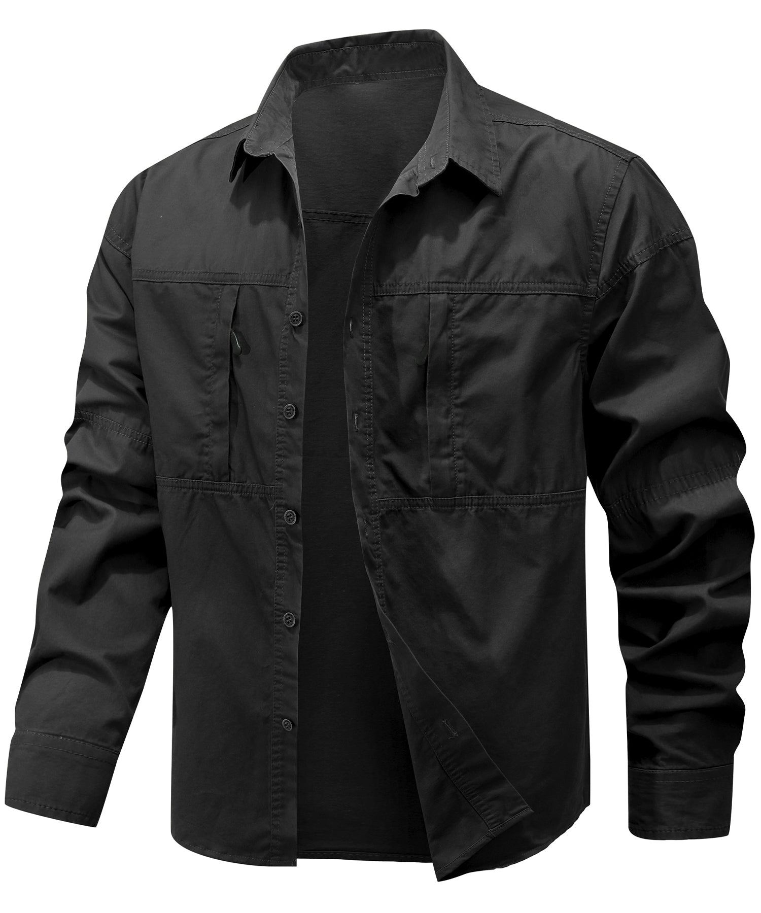 Heren T Shirt Lichtgewicht Katoen Outdoor Met Borstzakken 4