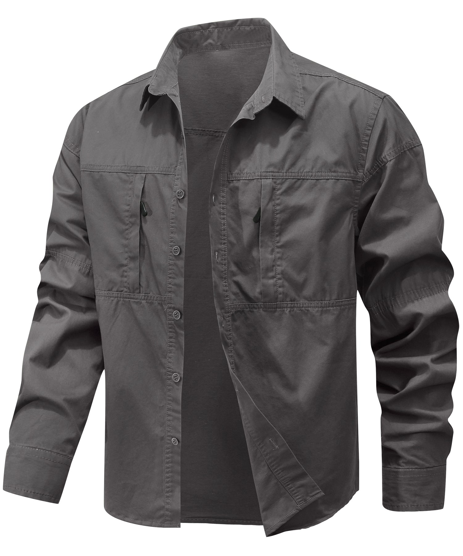 Heren T Shirt Lichtgewicht Katoen Outdoor Met Borstzakken 5
