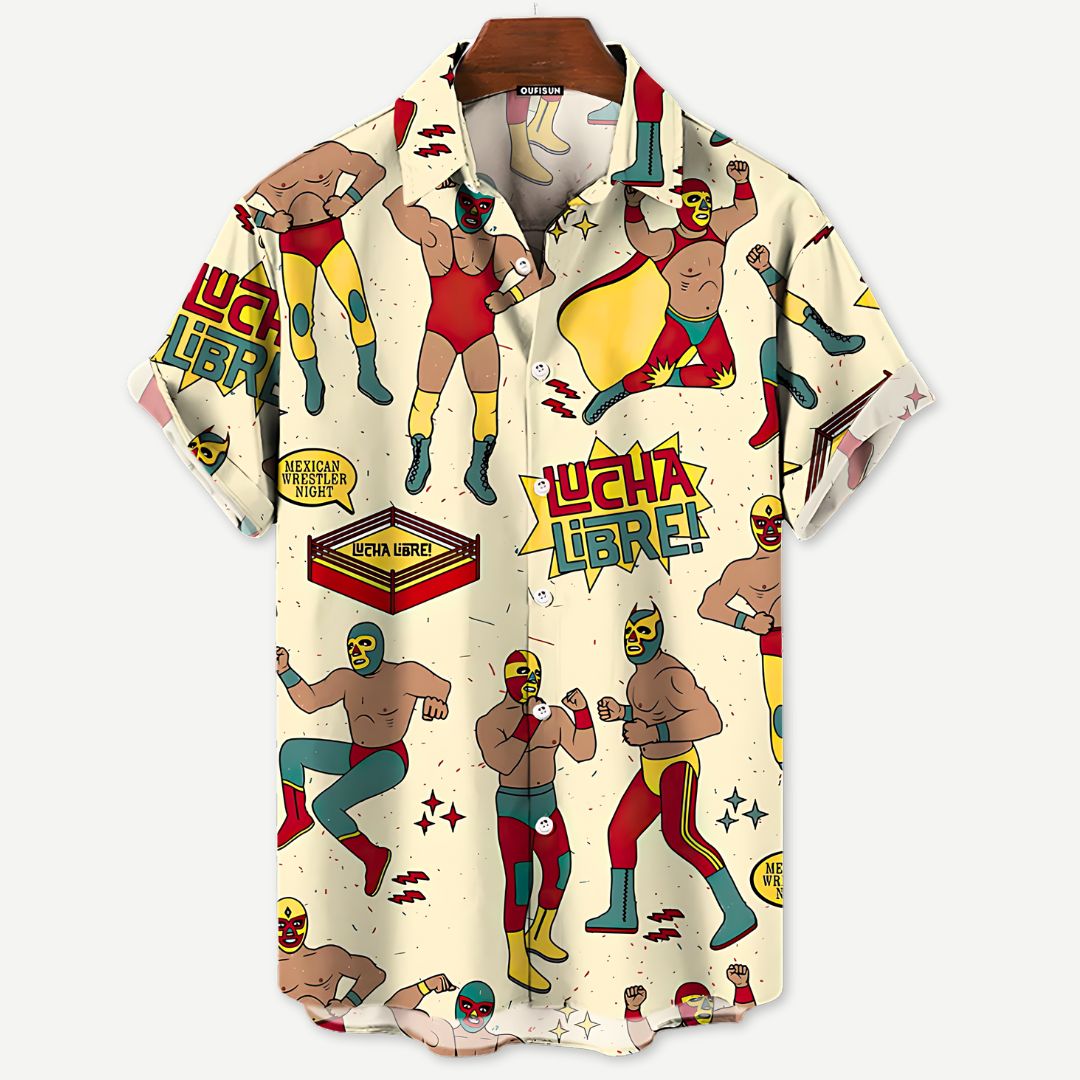 Heren T Shirt Luchador Casual Katoen Relaxed Fit 2
