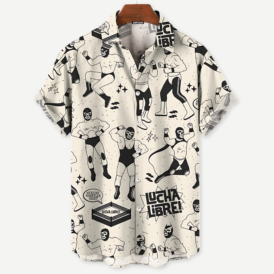 Heren T Shirt Luchador Casual Katoen Relaxed Fit 3