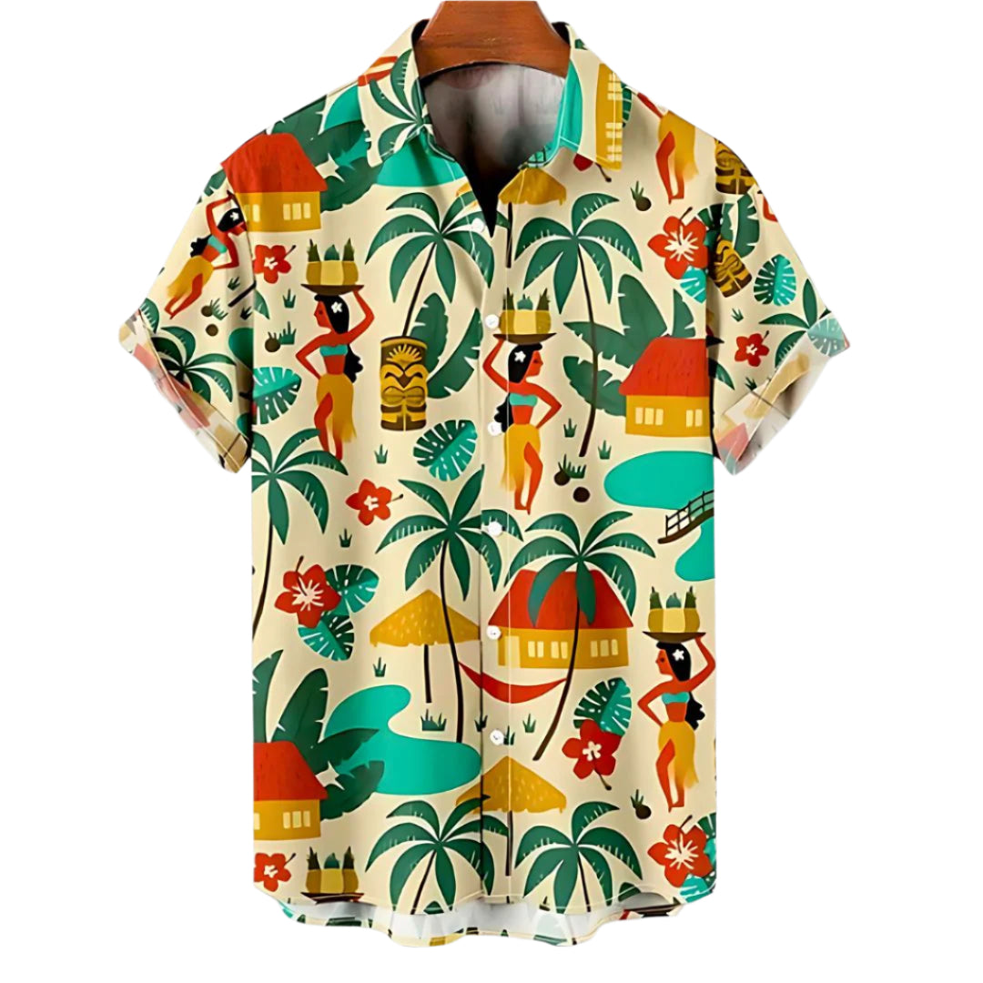 Heren T Shirt Luchtig Ademend Materiaal Met Vibrante Prints 0