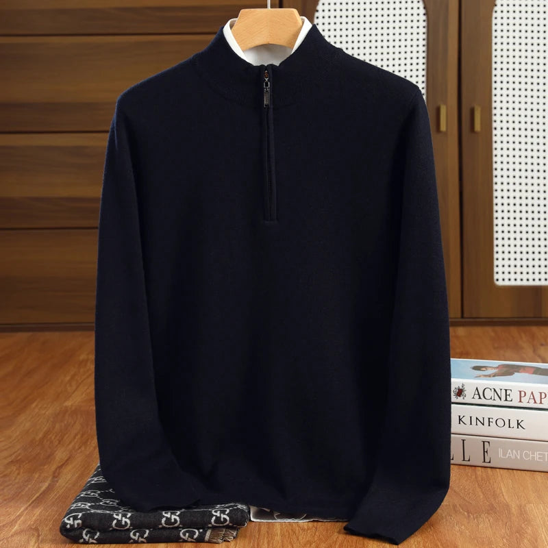 Heren Trui Halflange Kraag Casual Merino Wol Pullover 6