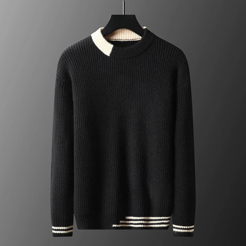 Heren Trui Wollen Waffle Gebreid Casual Comfortabele Pasvorm 5