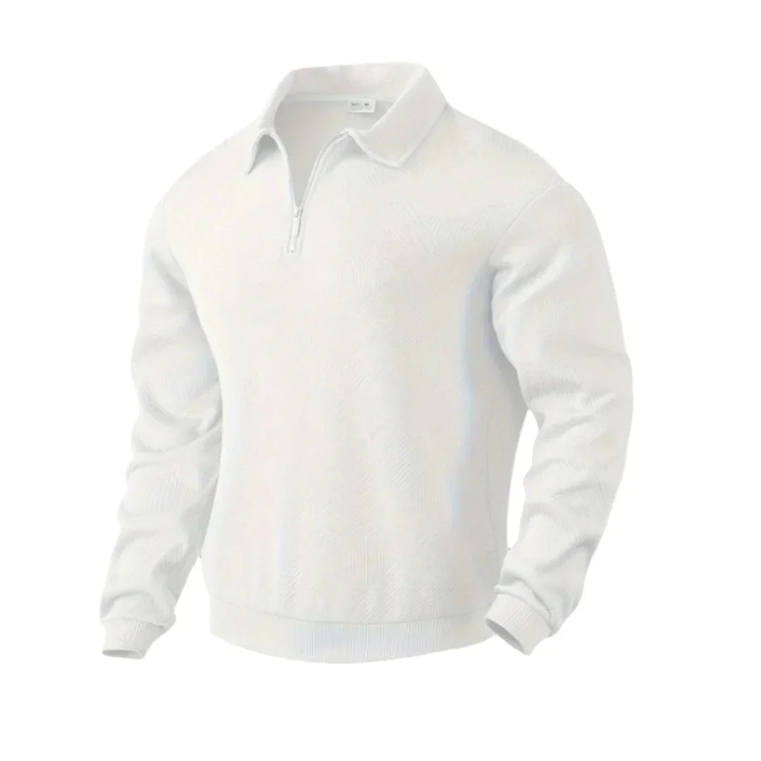 Heren Trui met Kwartrits en Klassieke Pasvorm 9