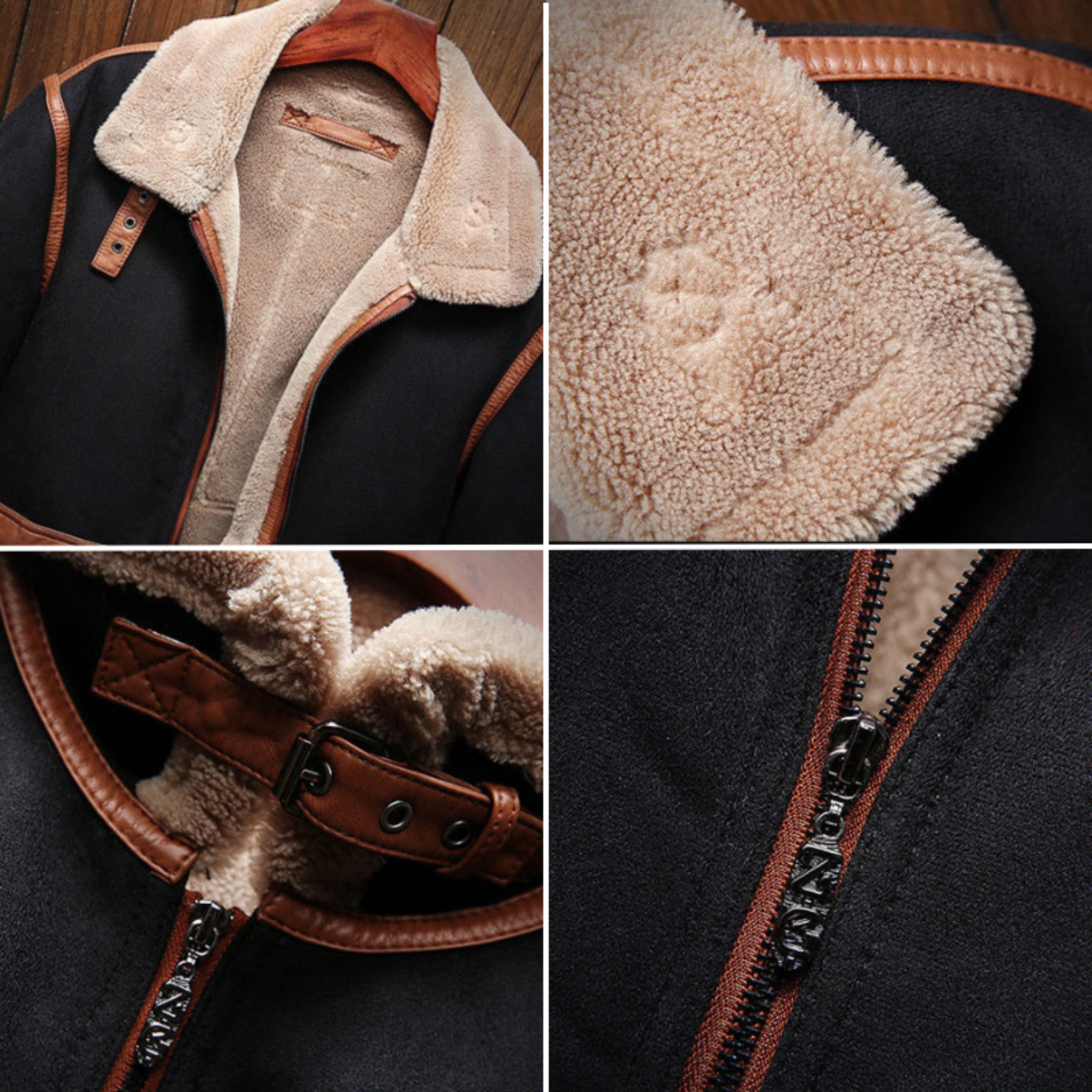 Heren Vintage Suede Jas Met Oversized Zakken 4