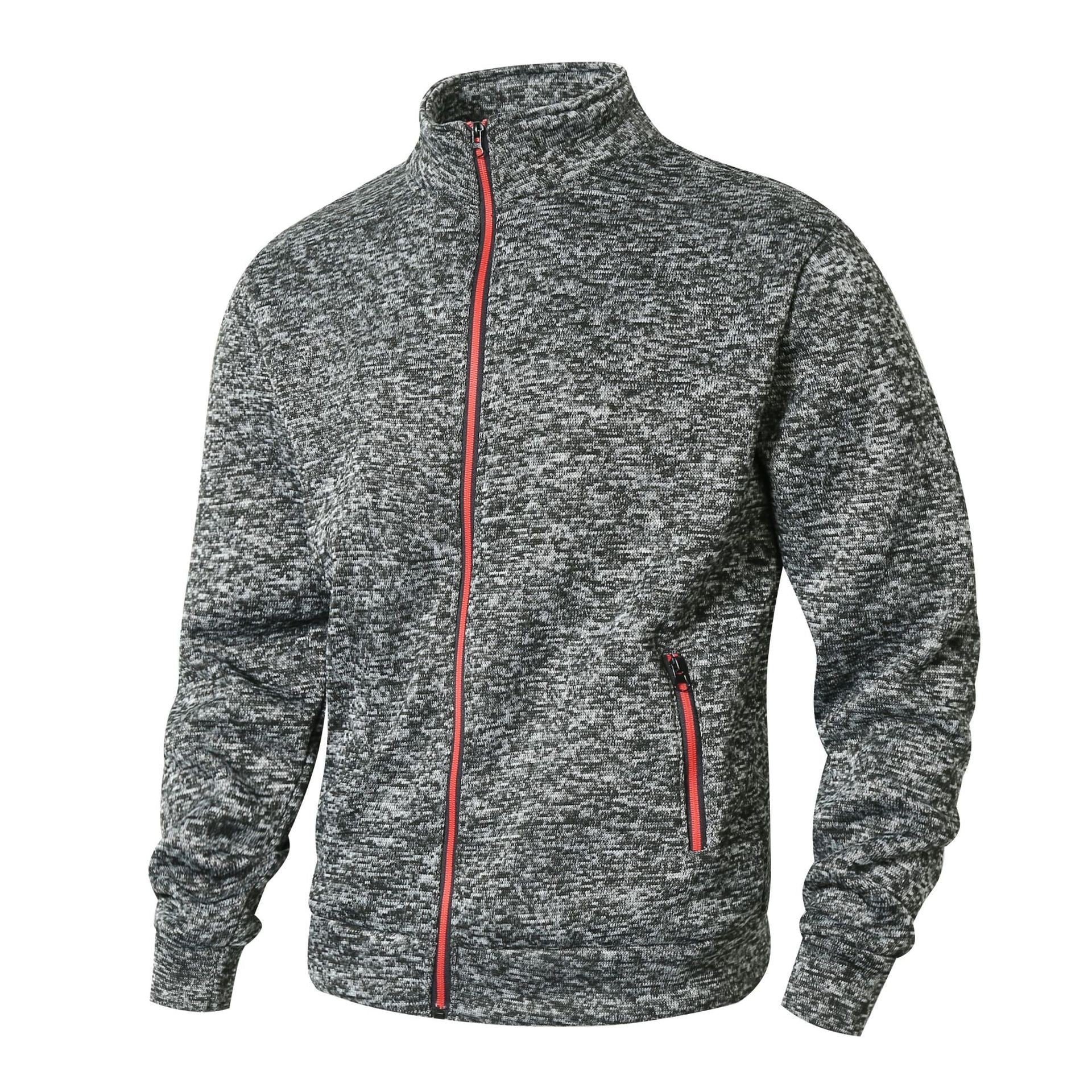 Heren Winterjas Fleece Gevoerd met Staande Kraag en Ritszakken 1
