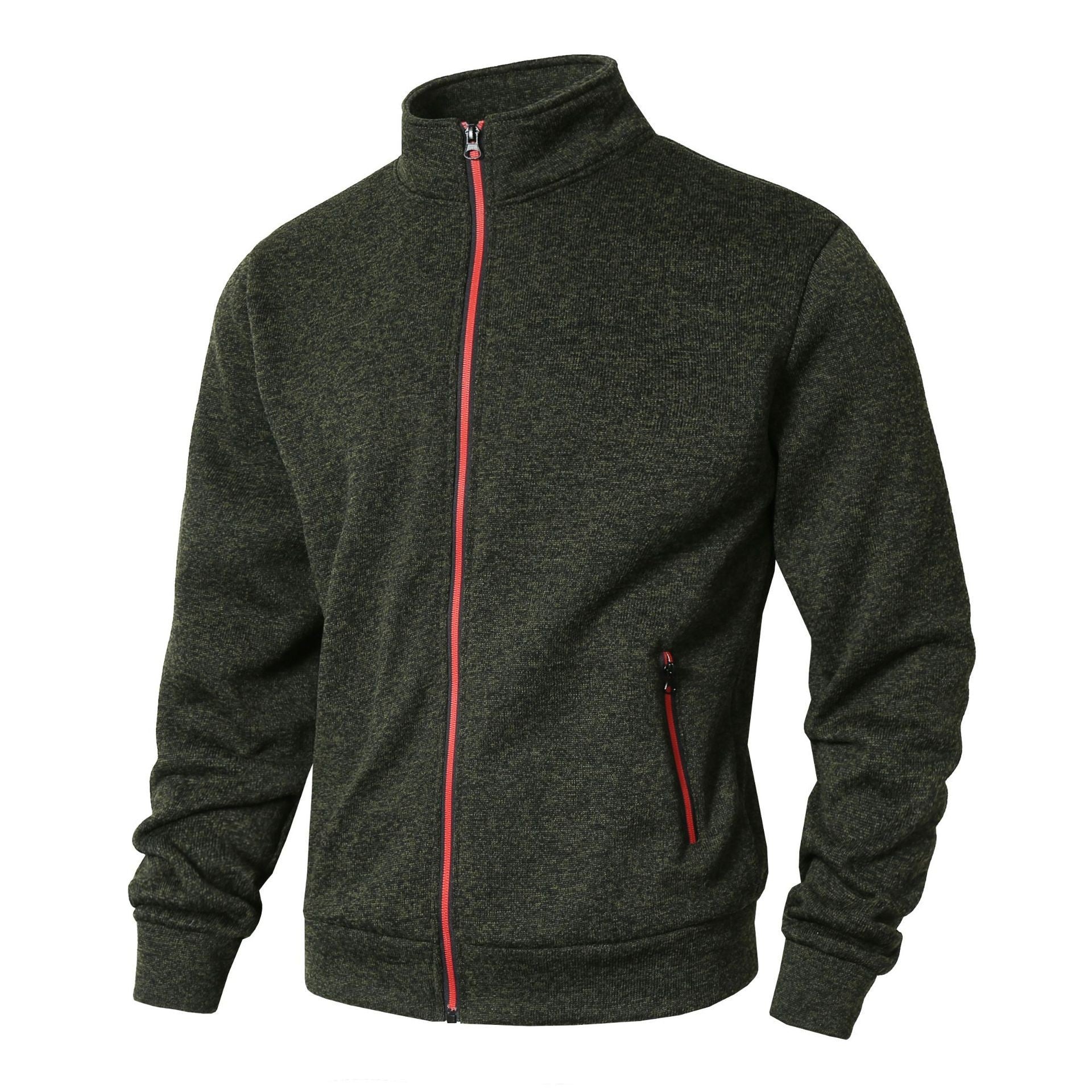 Heren Winterjas Fleece Gevoerd met Staande Kraag en Ritszakken 4