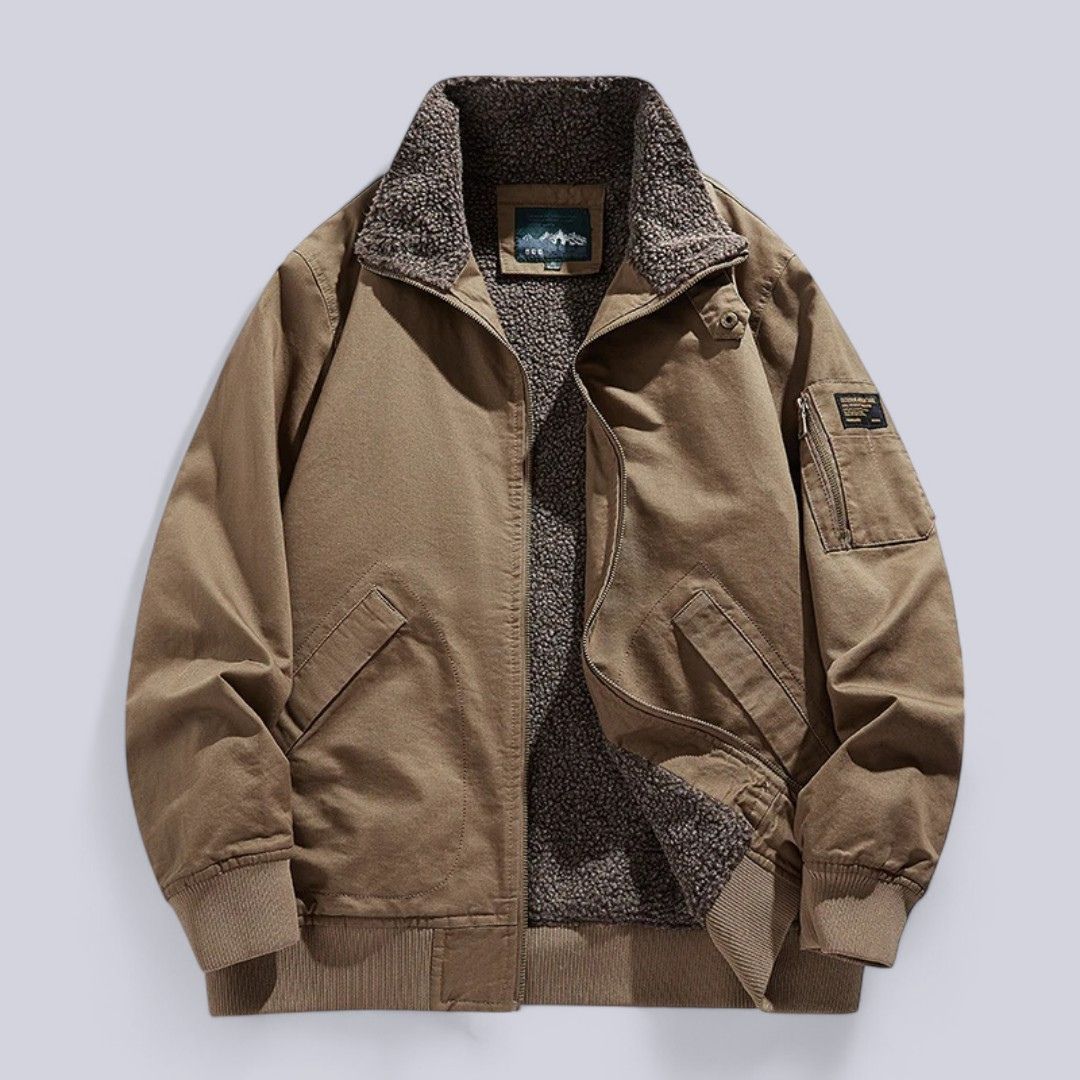 Heren Winterjas Wolvoering Robuuste Stijl Met Rits 1