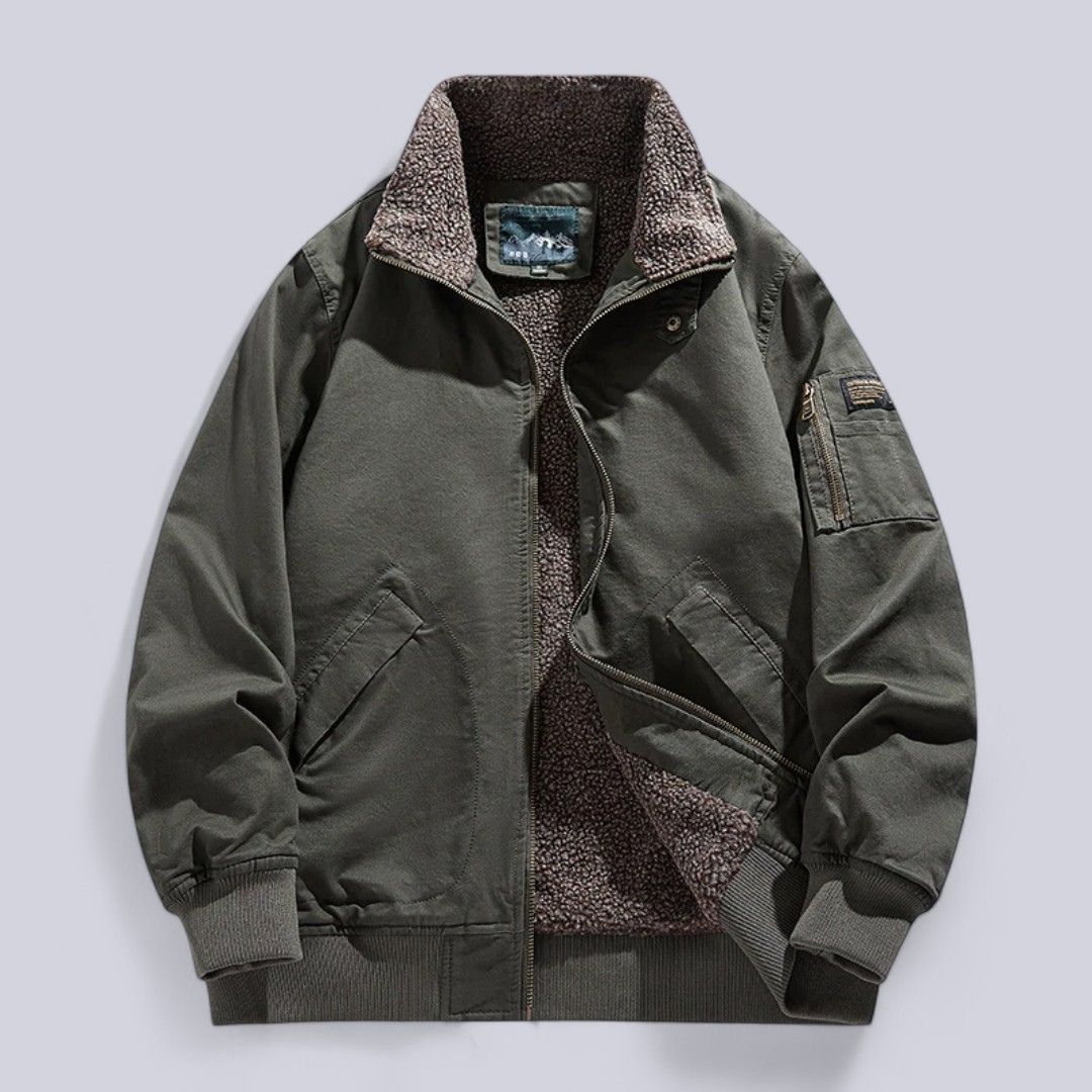 Heren Winterjas Wolvoering Robuuste Stijl Met Rits 2