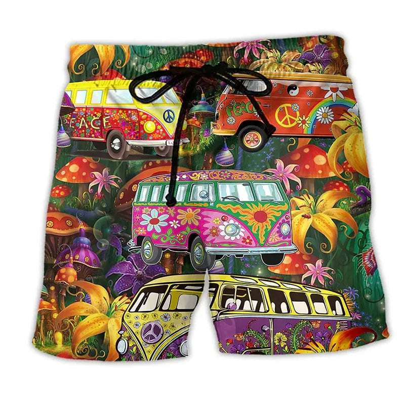 Heren Zwemshort Graffiti Print Voor Zomerse Activiteiten 0