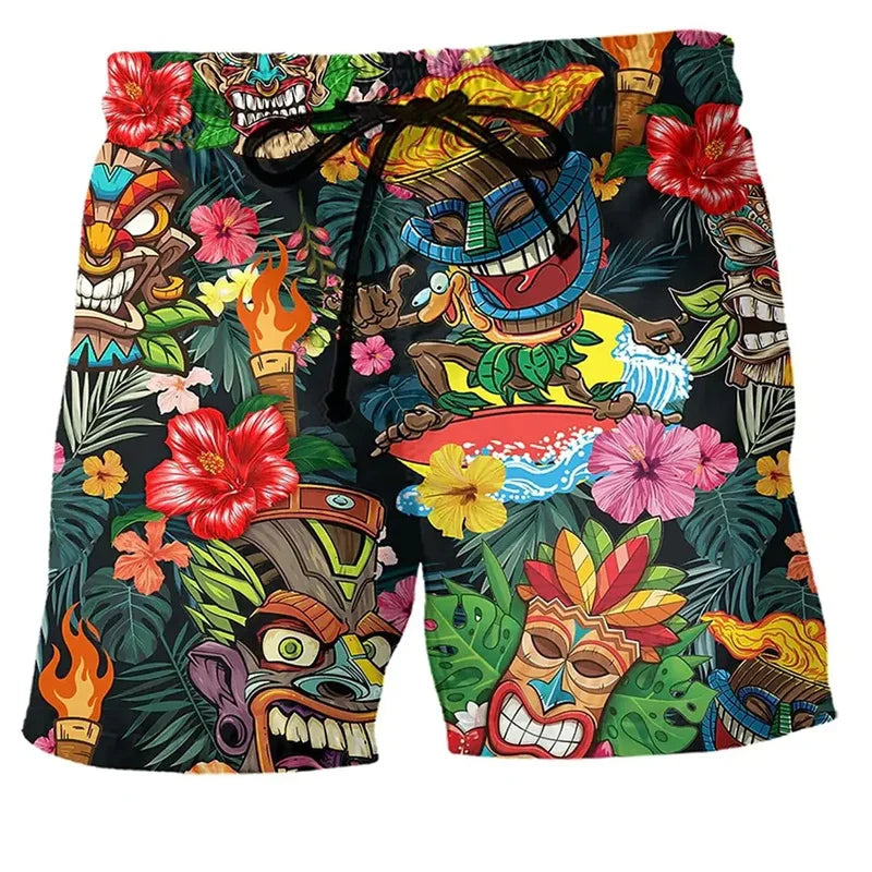 Heren Zwemshort Graffiti Print Voor Zomerse Activiteiten 2