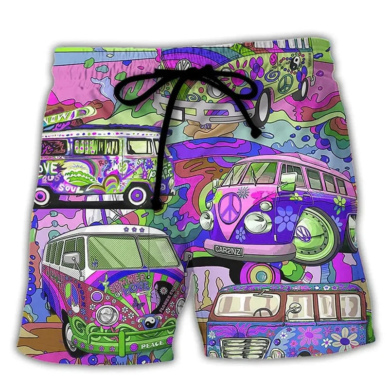 Heren Zwemshort Graffiti Print Voor Zomerse Activiteiten 4