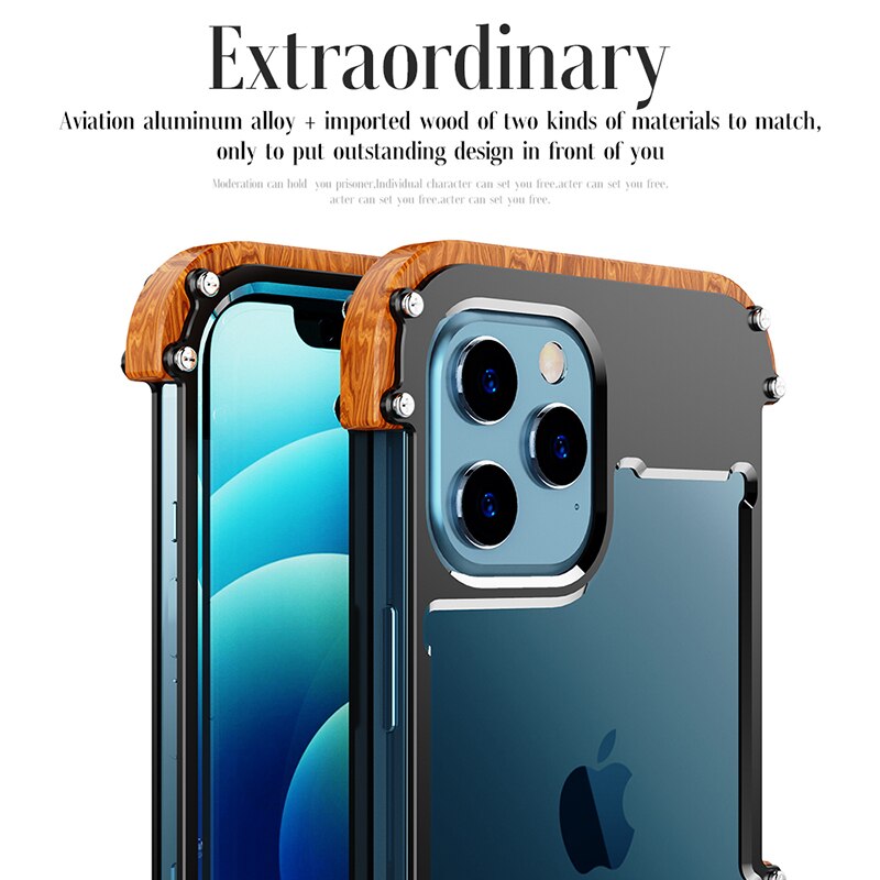 Heren iPhone Hoesje Houten Design voor iPhone 12, 13 en 14 4