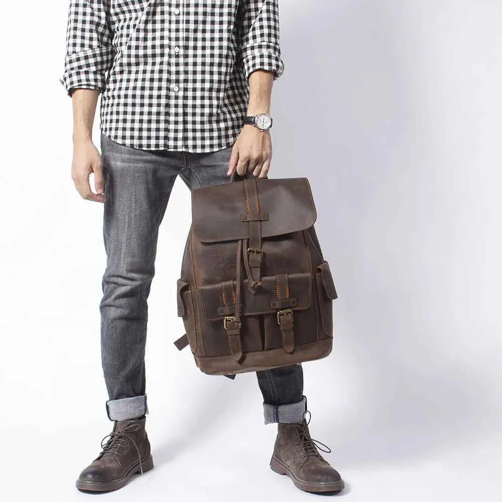 Herenrugzak Vintage Stijl met Gespriem 3