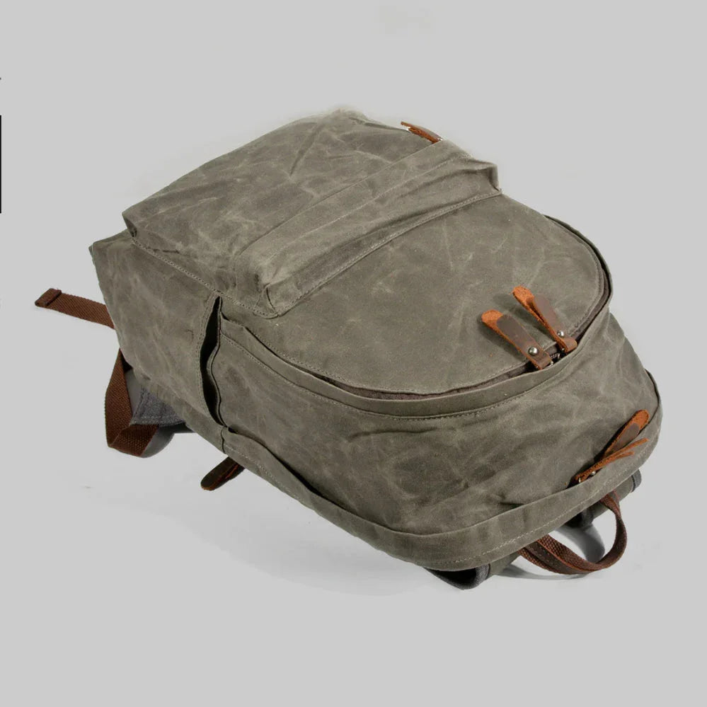 Herenrugzak Waterdicht Canvas Vintage Stijl 5