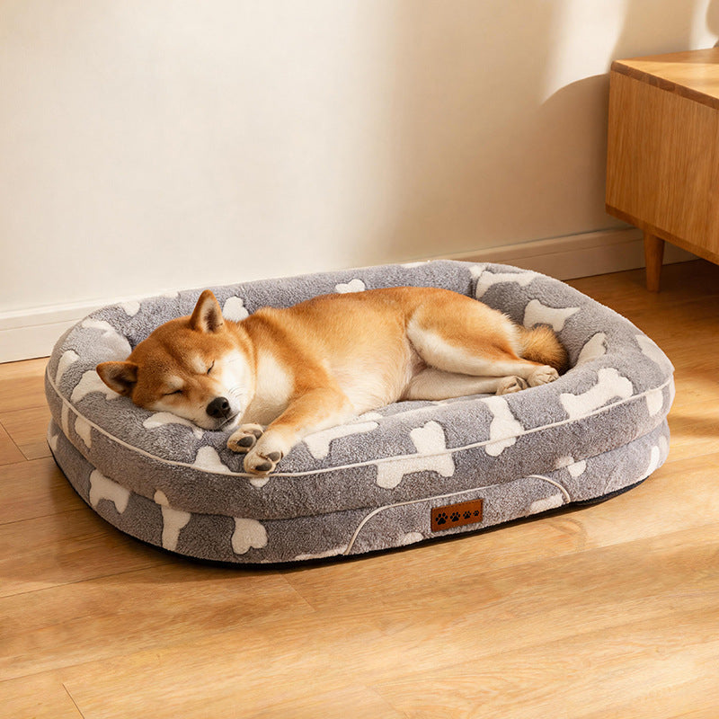 Hondenmand Pluche Met Hartmotief Comfortabel En Stijlvol 4