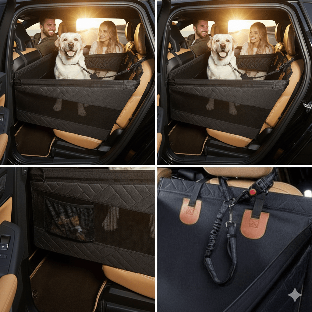 Hondenmat voor in de Auto met Waterdichte Hoes en Antislip Onderkant 2
