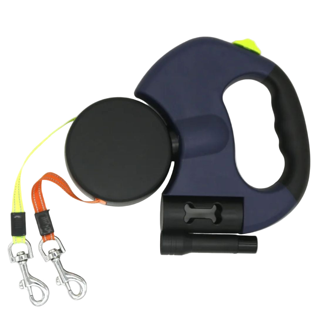 Hondenriem Voor Twee Honden Uittrekbaar Met Zaklamp 360-Graden Ontwarrend Mechanisme 6