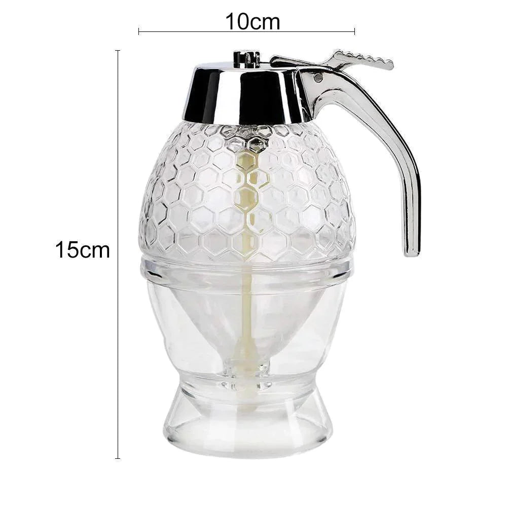 Honingdispenser Glazen Basis met Verchroomde Handgreep 7